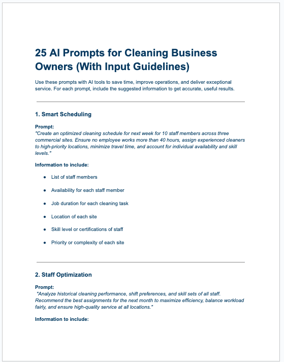 25 AI Prompts for Cleaning Business