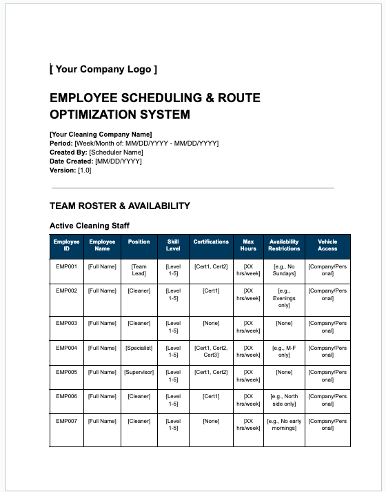 Employee Scheduling & Route Optimization System