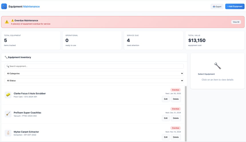 Equipment Maintenance Log preview