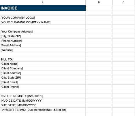 Janitorial Invoice Template