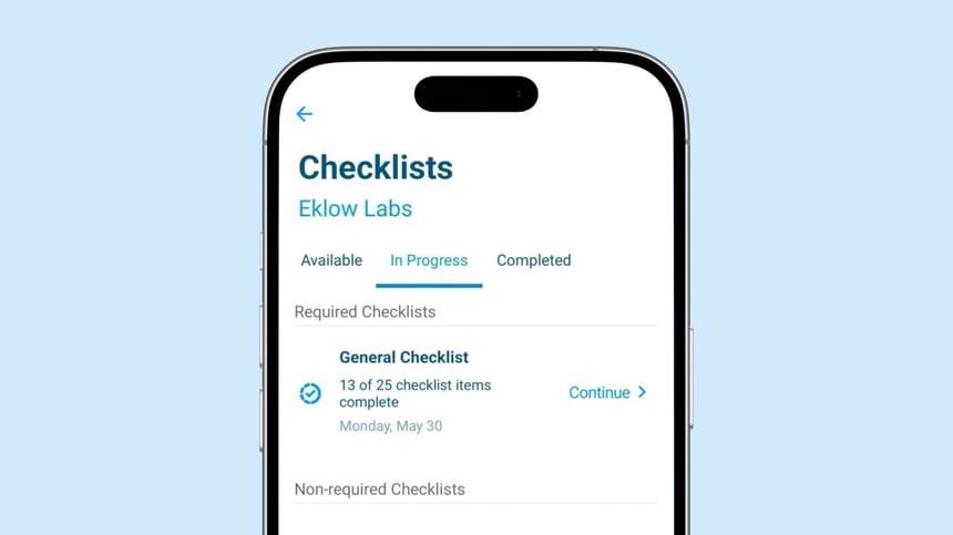 Checklist progress tracking