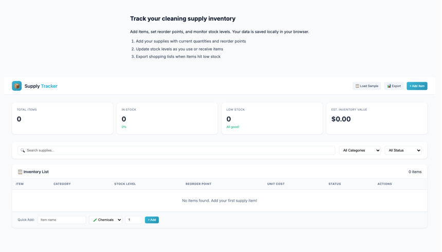 Supply Inventory Tracker preview