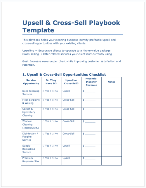 Upsell & Cross-Sell Playbook Template