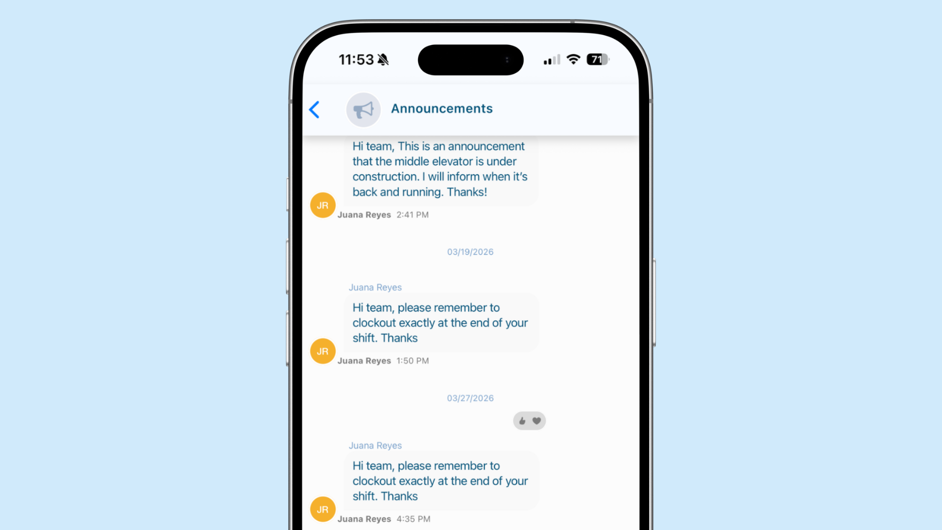 Swept announcements feature