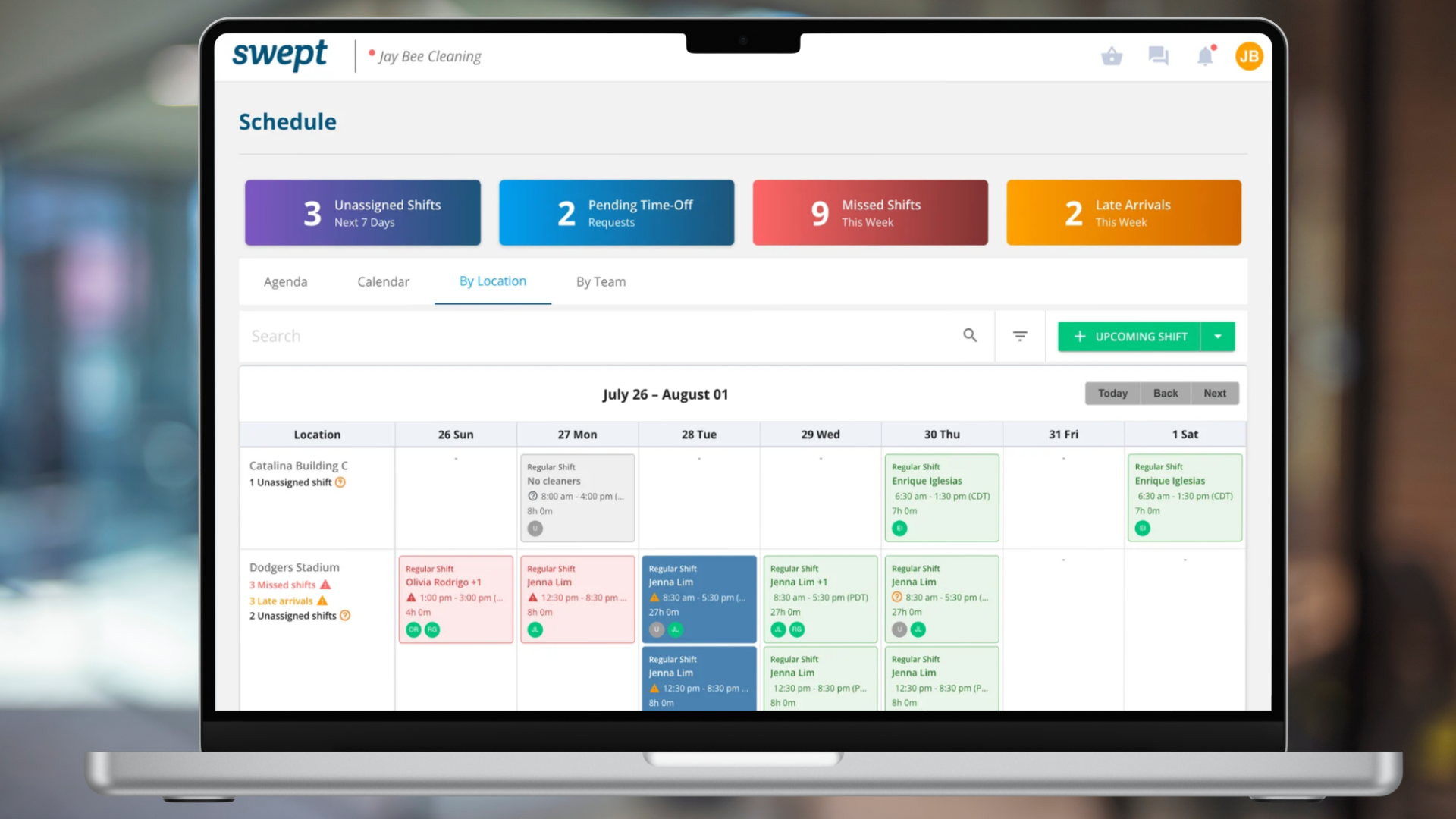 Swept Schedule Calendar View